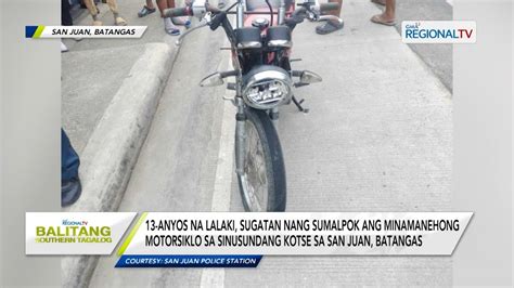chinupa sa kotse|Balitang Southern Tagalog: Kotse, nawasak ang harapang .